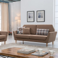 Brown Fabric Armrest Upholstered Lounge Sofa Set