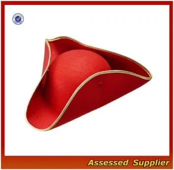 NWH004/ Cheap custom pirate hat pattern/ cheap felt red pirate hat