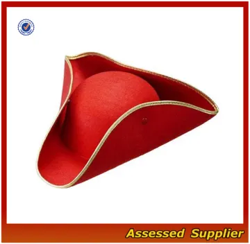 NWH004/ Cheap custom pirate hat pattern/ cheap felt red pirate hat