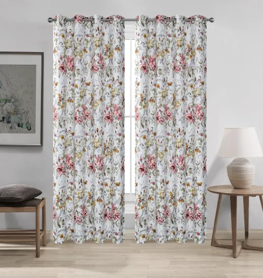 Affordable European Style Floral Design Blackout Curtains for Living Room