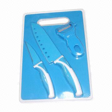 3-piece Kitchen Knife Set with Non-stick Coating