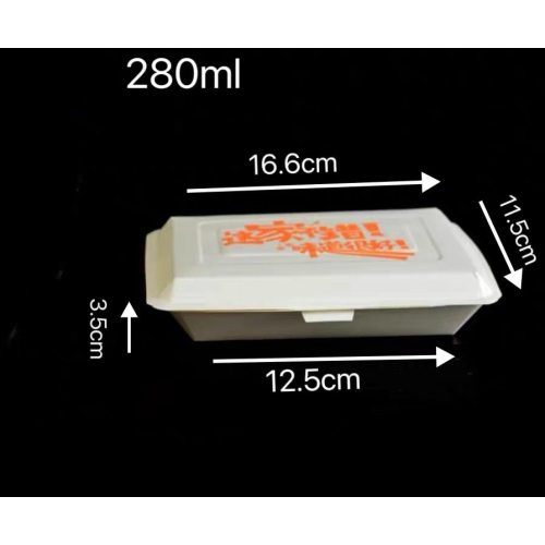 280ml Orange Disposable Clamshell Paper Lunch Box
