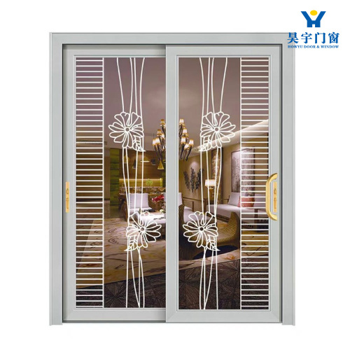 Porte coulissante à pont cassé avec motif en fil