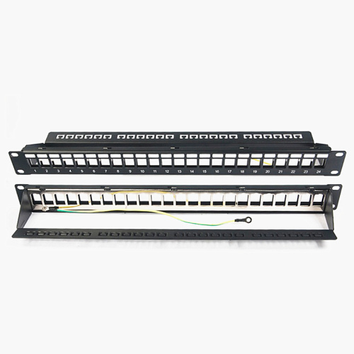 China 24 port Black STP patch panel without modules Supplier