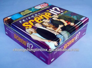 Large square tin box DVD case CD box