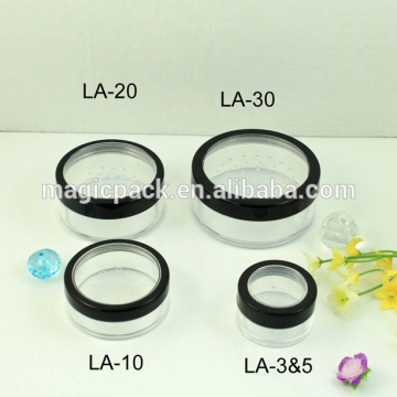 Generic Seal sticker Sifter Loose Powder Jars Black Rim Acrylic Lid