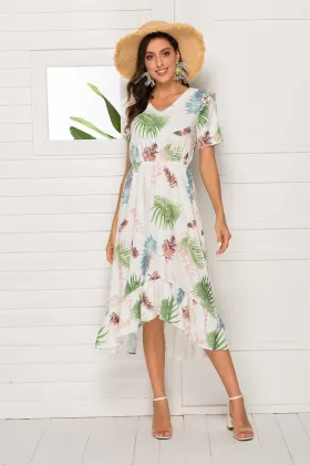 sweet floral Short Dress lady Summer Dresses