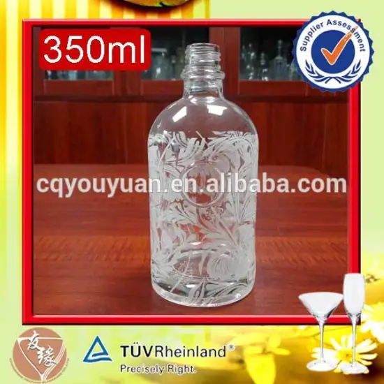 Eco-friendly flint white glass custom logo big stylish empty refillable perfume bottles 350ml