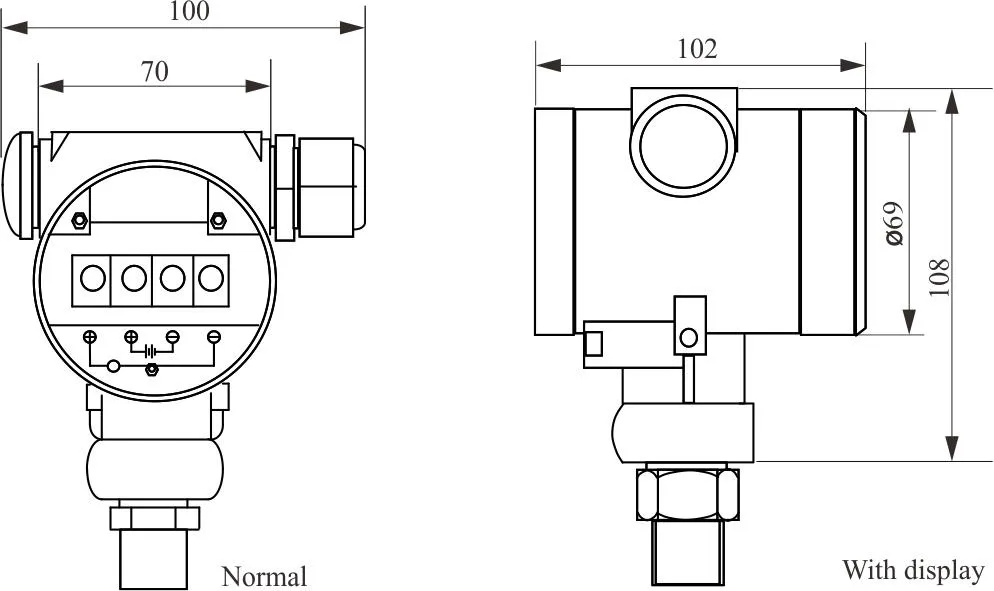 Personalizați afișajul LCD Transmițător de presiune de lucru de lungă durată 4-20mA