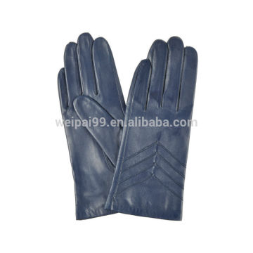 Soft handfeel women blue sheepskin leather glove