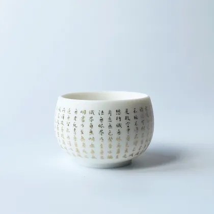 Sanskrit Heart Sutra Jade Glazed Teacup