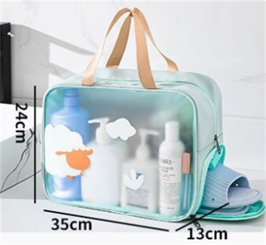 Extended Nylon Hand Strap PVC Toiletry Bag