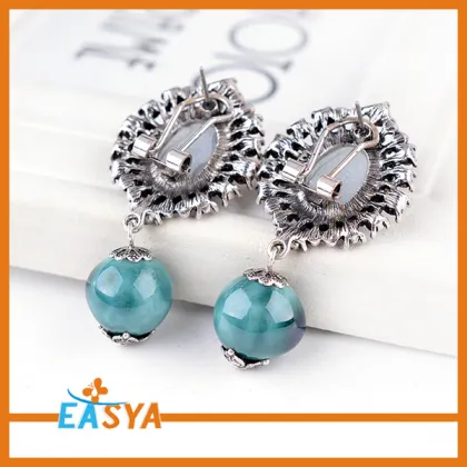 Vintage Silver Jewelry Wholesale Semi Precious Stone Earrings