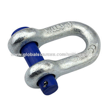 High tensile straight D shackle, anchor screw pin