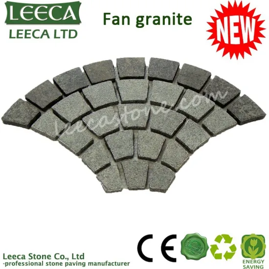 Fan granite paving stone mat