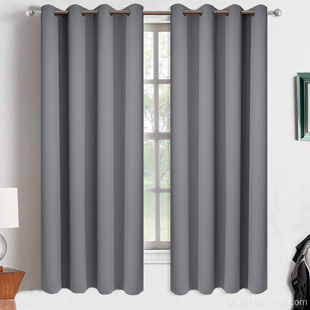 Cortinas escurecidas longas cinza de 63 polegadas