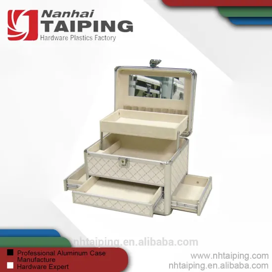 White Color PVC ALuminum Makeup Drawer Organizer