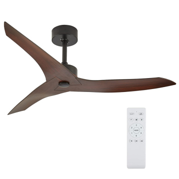 220V LED Ceiling Fan with Remote and Light, 52 Inch, Non-Solid Wood Finish for Living Room
