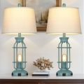Vintage Farmhouse Table Lamps with Dual Charging Ports