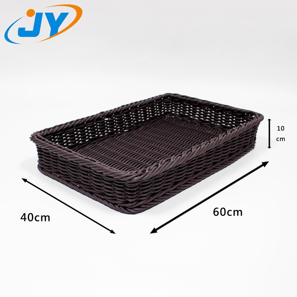 plastic rattan rectangular food basket