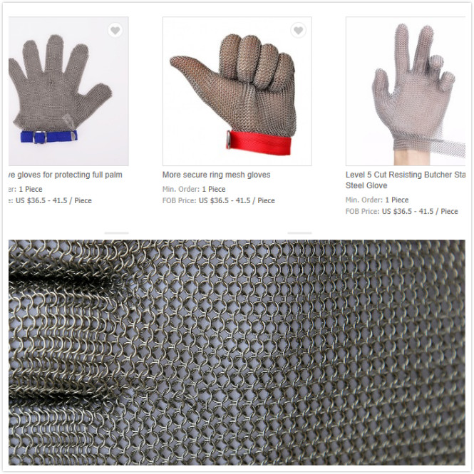 Anself Stainless Steel Mesh Knife Cut Resistant Chain Mail