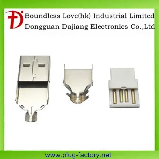 Whosale USB male 4 pin plug connector three as a set