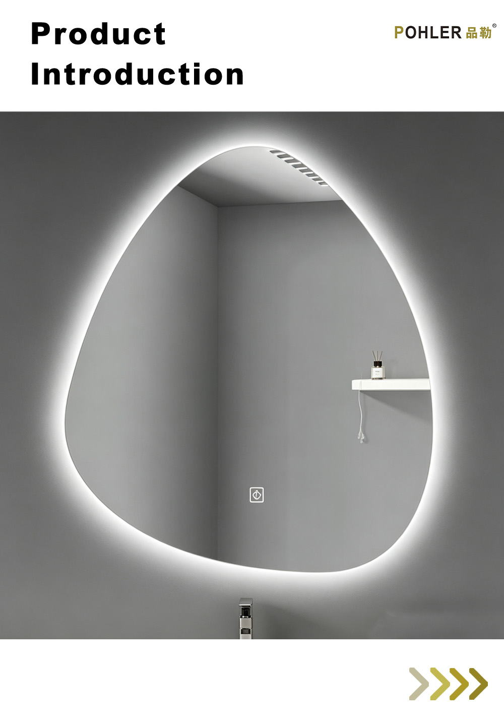 D056 Teardrop LED Smart Mirror X