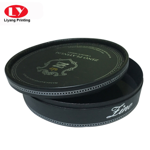 Rigid Black Cardboard Round Box With Lid