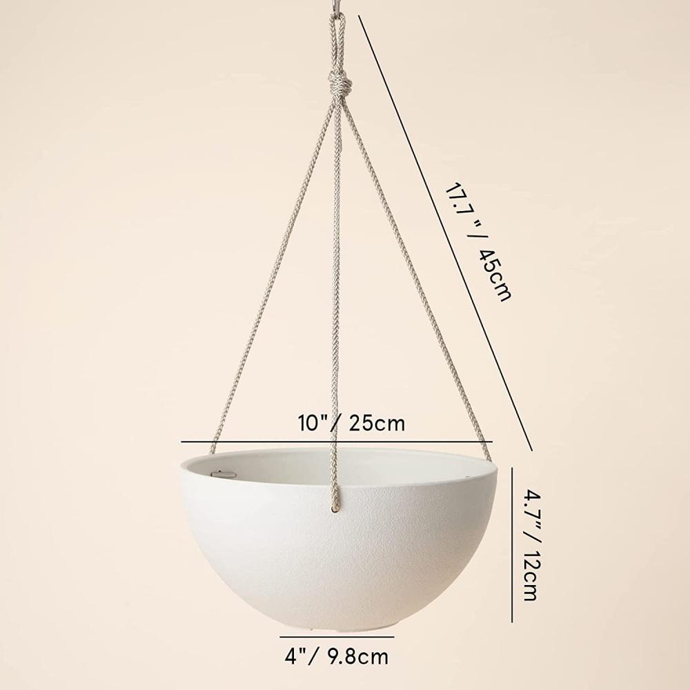 Panier de jardinière suspendu blanc