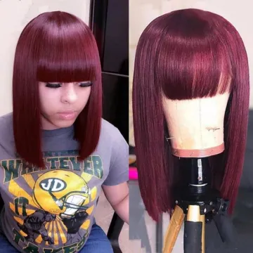99j Colore Bob Perruques bresilienne courtes Beau Bob perruque peruvienne naturelles vrai cheveux humaine pour femme noir