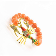 Red Aventurine Gemstone Bracelet with Diamante alloy scorpion Piece