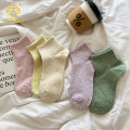 버전 단색 닷 원사 짧은 튜브 양말