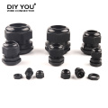 10pcs M type Waterproof Cable Gland Connector IP68 Black M12x1.5 for 4-6.5mm M16/20/25/32/40/50/63 Cable Nylon Plastic Connector