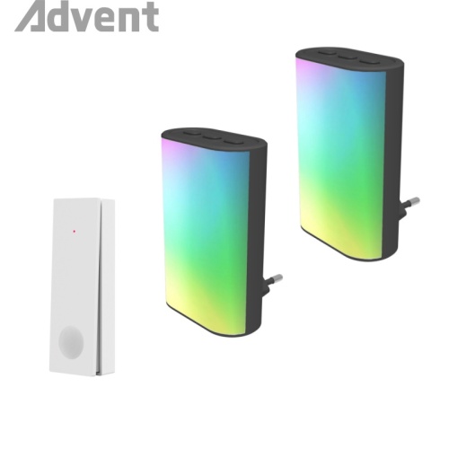 彩色 LED 无线门铃动感按钮插头