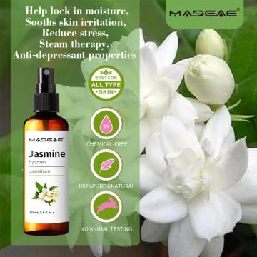 Jasmim hidrosol puro e natural água floral extrato de hidrato líquido névoa de spray spray