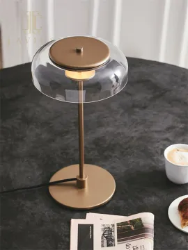 Light Luxury Clear Glass Lampshade Bedroom Table Lamp
