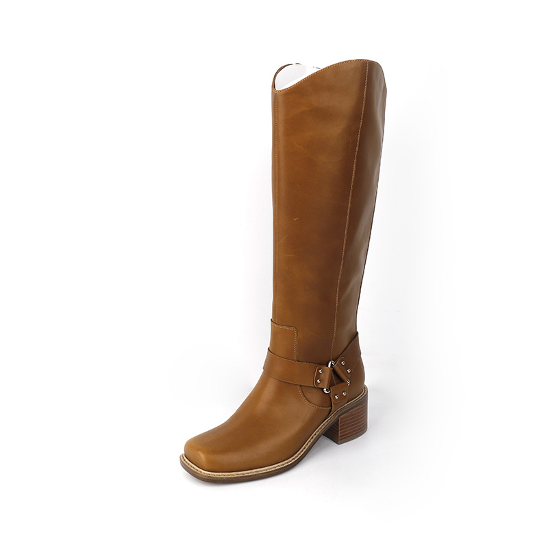 Elegant Square-Toe Knee-High Boots