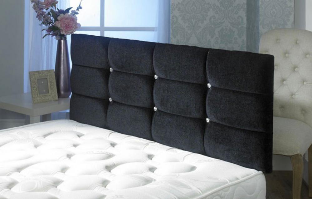 Deluxe Chenille Headboard With Button Decoration