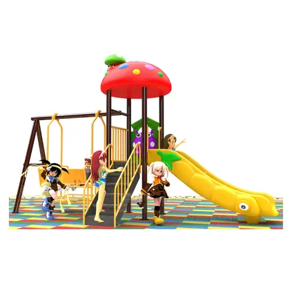 Outdoor Swing and Slide Play Set - Swingset with Swings for Playground