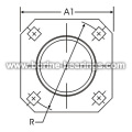 4-बोल्ट छेद स्क्वायर Flanges बढ़ते आत्म-संरेखित करने