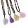 Natural Stone Amethyst Raw Crystal & Gemstone Pendant (20-30mm) Necklace Adjustable