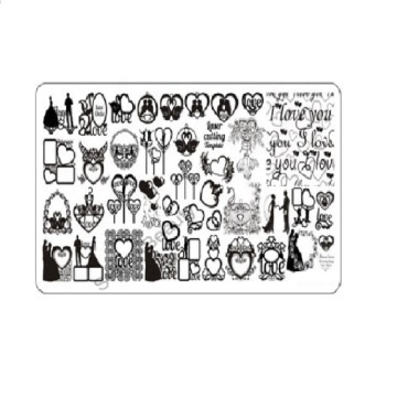 High Quality Stainless Steel DIY Nail Art Stencil Template Valentine's Day Image Plate Set