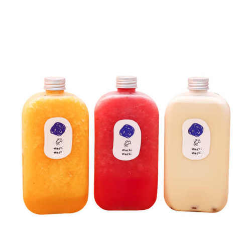 Plastic pet square bottle for juice milk tea