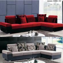 Fabric Upholstered Chaise Lounger Sectional Sofa Set