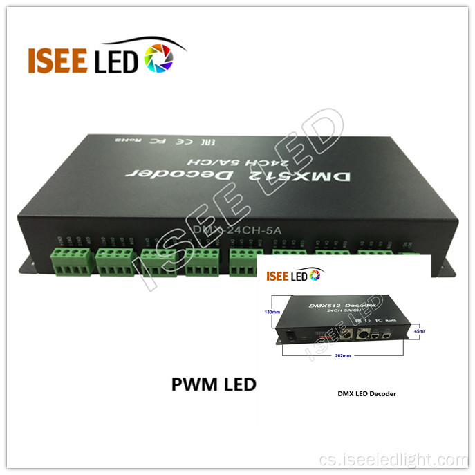 120a PWM LED regulátor dekodér 24 kanálů