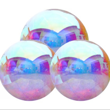 Iridescent PVC Inflatable Ball - Colorful Decorative Globe