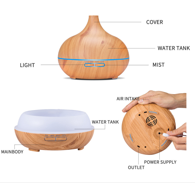 Aroma Diffuser Waterdrop Full Wood Grain Details 5