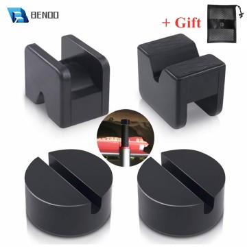 BENOO 4 Pack 2 Types Heavy Duty Rubber Jack Pad Adapter for Jack Stand 2-4 ton Universal Black Welds Protector for Lifting Car