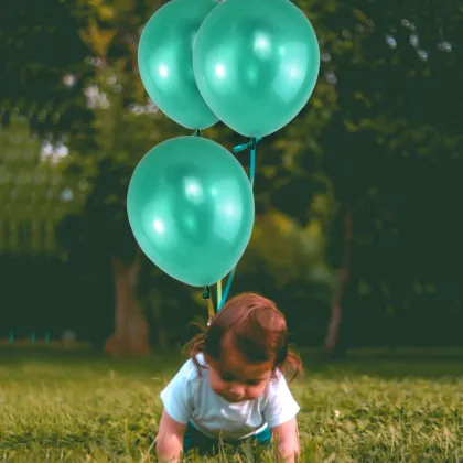 Green pearl latex balloons