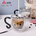 Black Cat Shape Borosilicate Glass Tea coffee cup